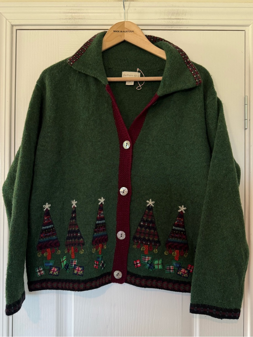 Northern Isles 100% Wool Christmas Tree Cardigan